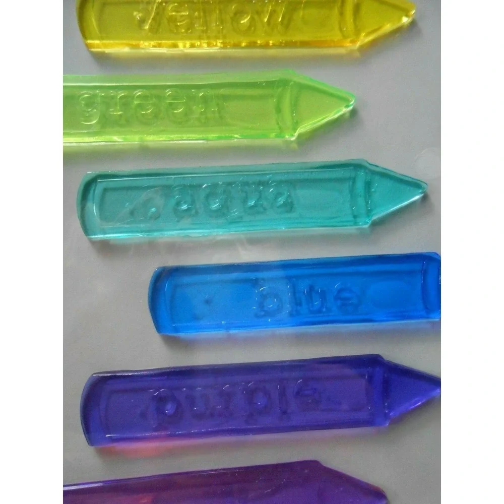 NEW Gel Window Clings Stickers 9 ct Rainbow Colors Crayons Educational‎ Learning